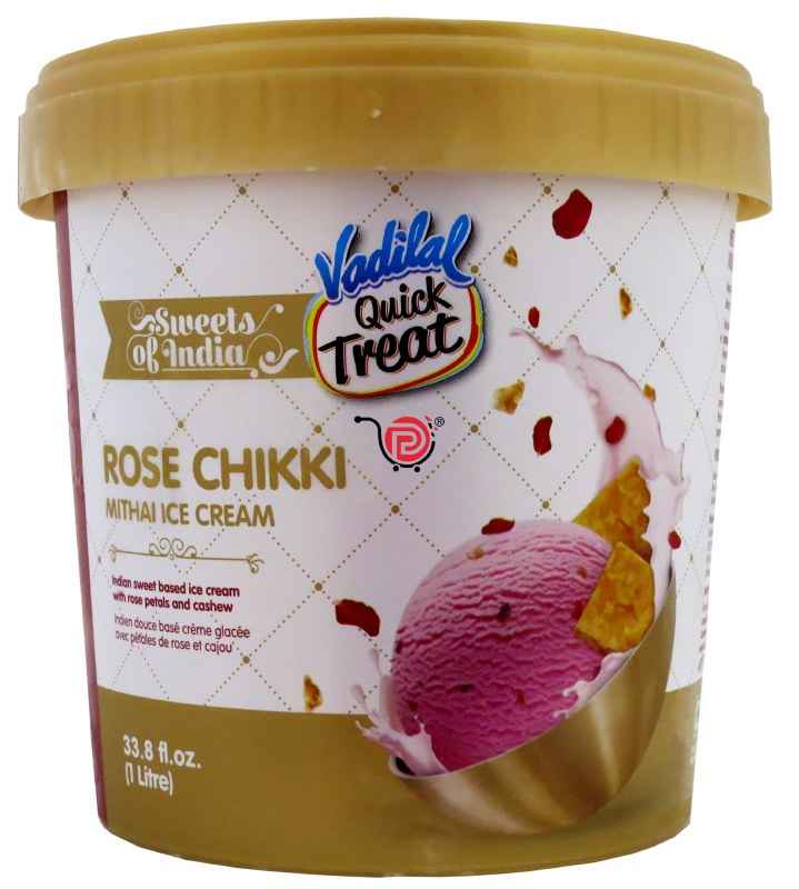 Vadilal Rose Chikki Mithai Ice Cream 1 LTR