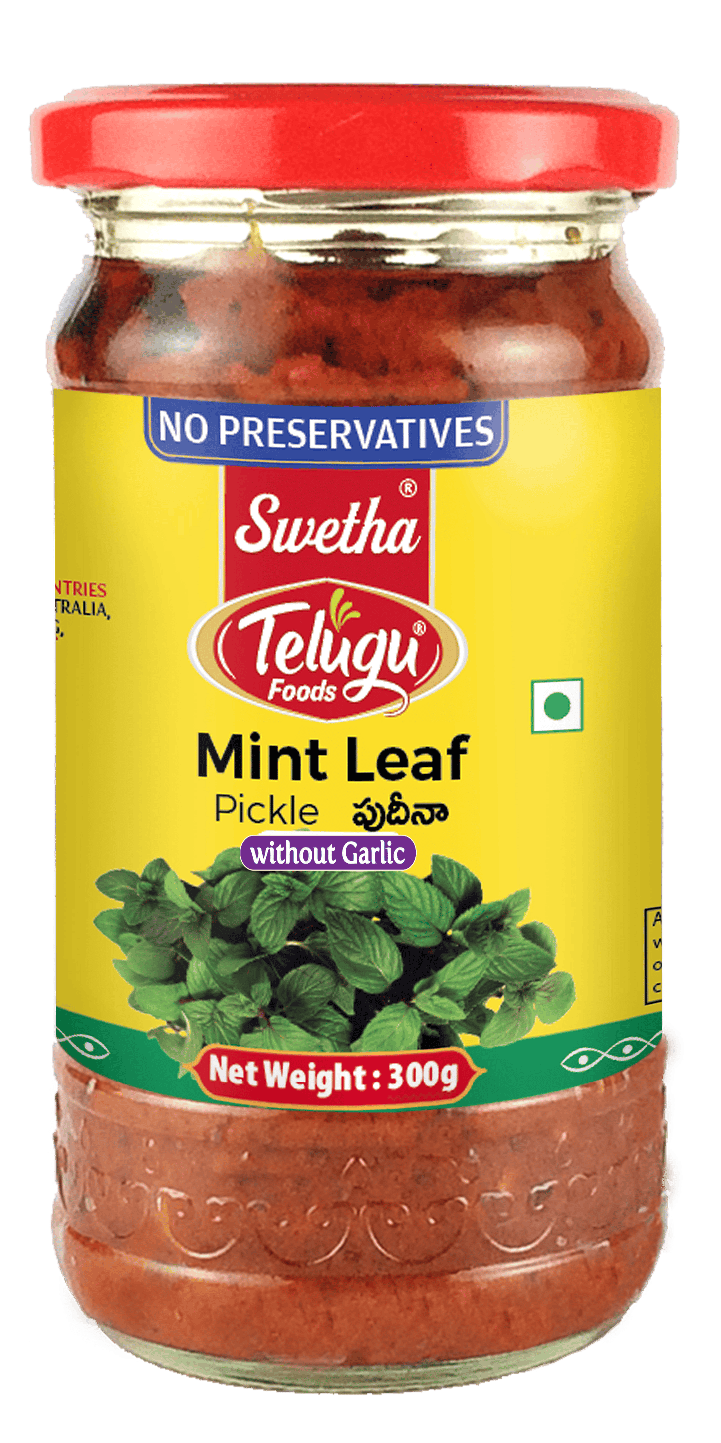 Telugu Mint Pickle Without Garlic 300g