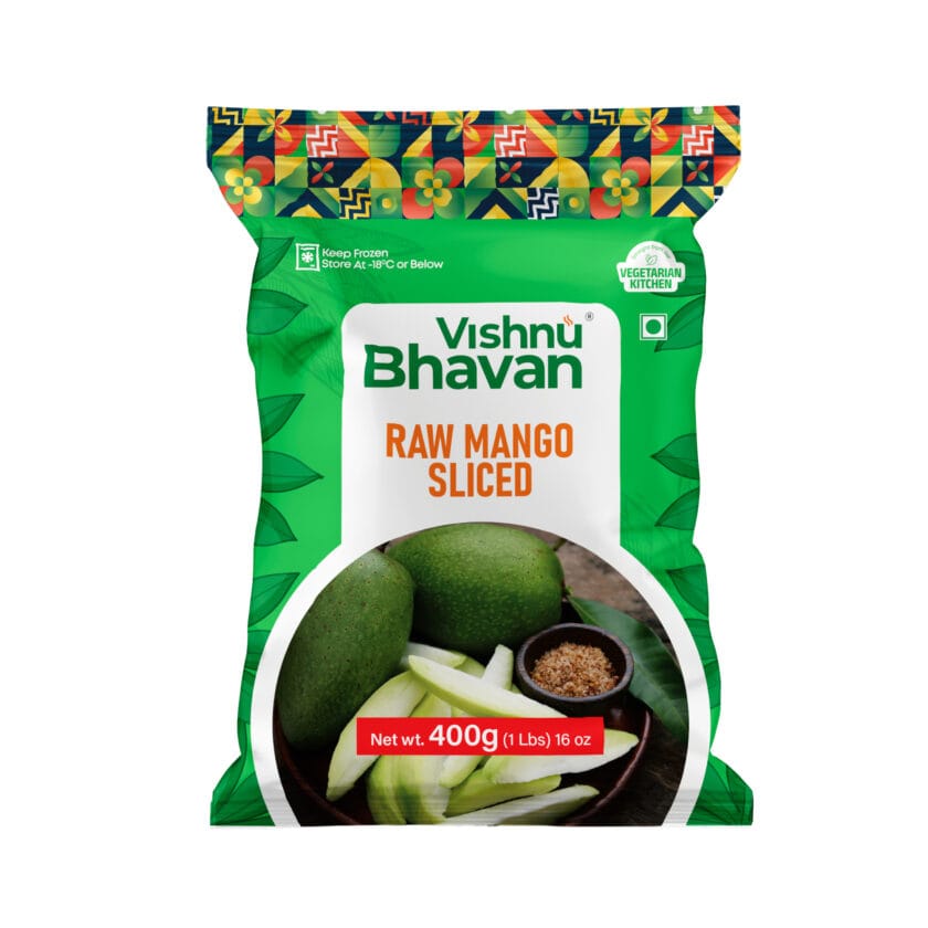 Frozen Raw mango Sliced With Skin 400g (Vishnu Bhavan)