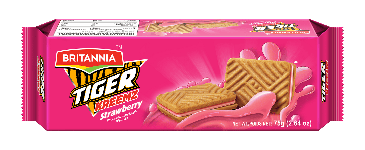 Britannia Tiger Kreemz Strawberry 300g