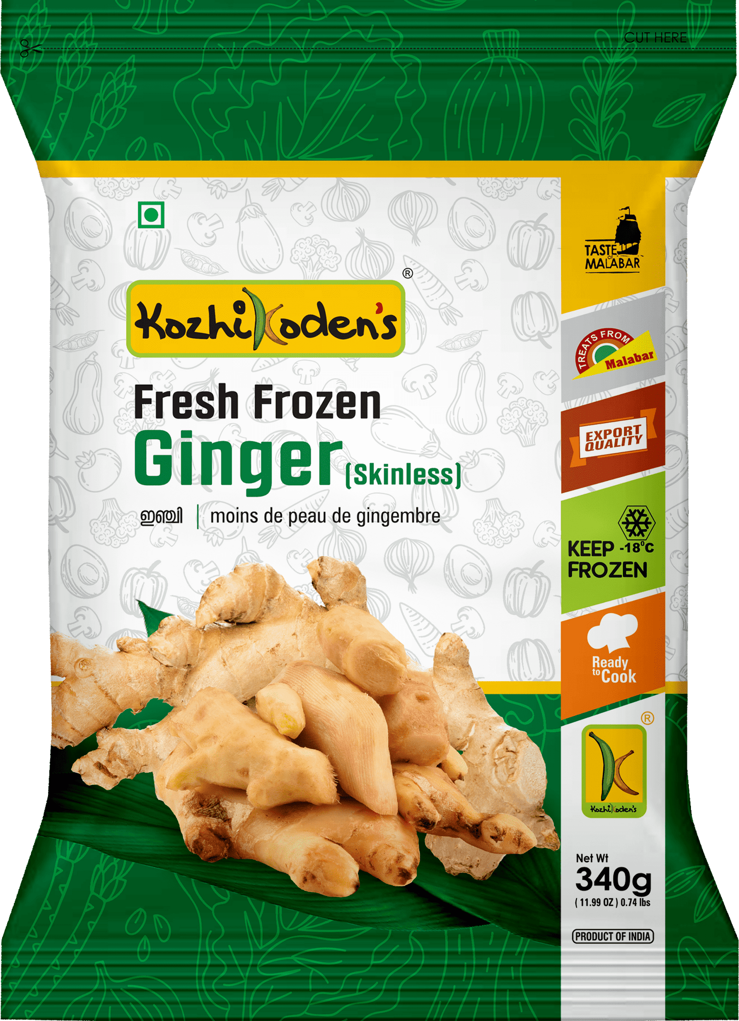 Frozen Ginger 340g (Kozhikoden)