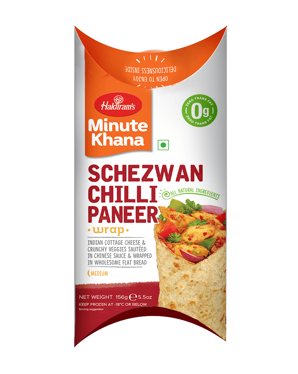 Frozen Desi Wraps Schezwan Chilli Paneer 156g (Haldirams)