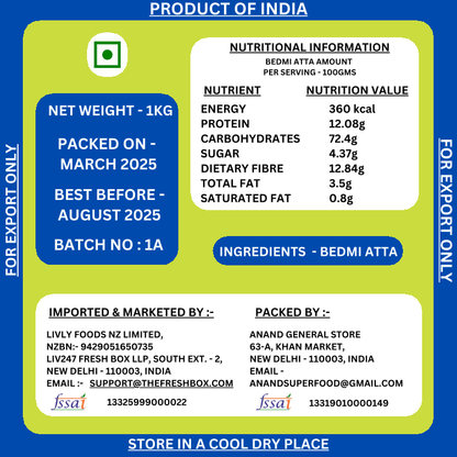 Bedmi Puri Flour 1Kg (Livly Foods)