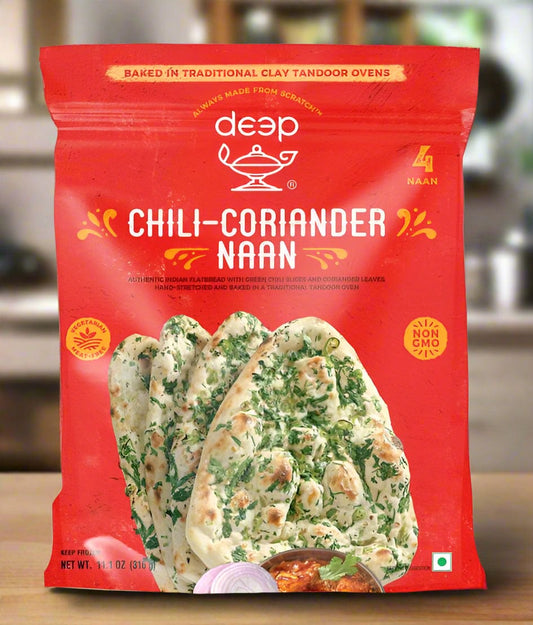 Frozen Chilli Coriander Naan 316g - 4 Naan (Deep)