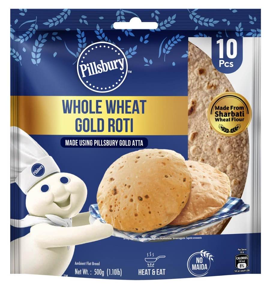 Pillsbury Whole Wheat Roti Gold 50gx10