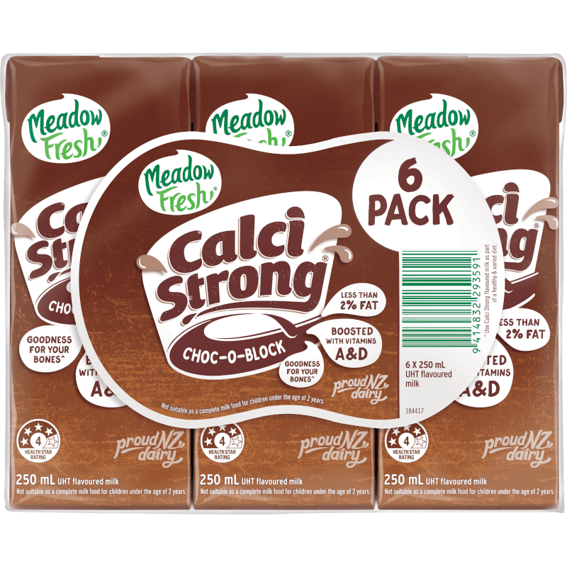 Meadow Fresh UHT Calci Strong Choc 250mlx6