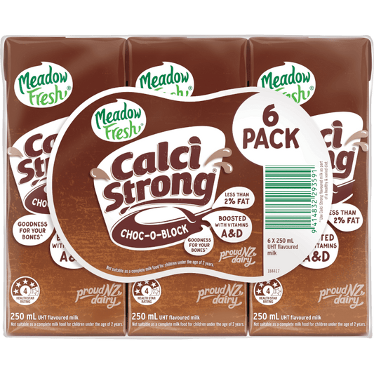 Meadow Fresh UHT Calci Strong Choc 250mlx6
