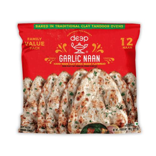 Frozen Family Pack Garlic Naan 900g - 12 Naan (Deep)