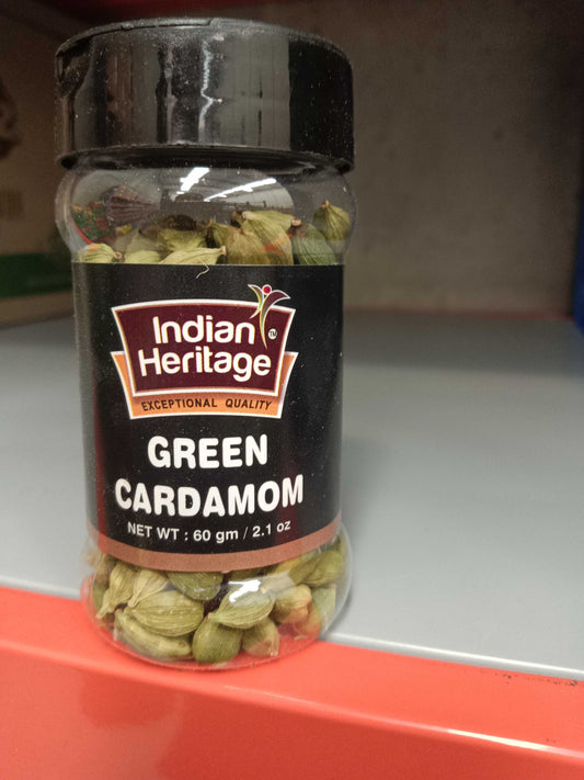 Jar Green Cardamom 60g (Indian Heritage)