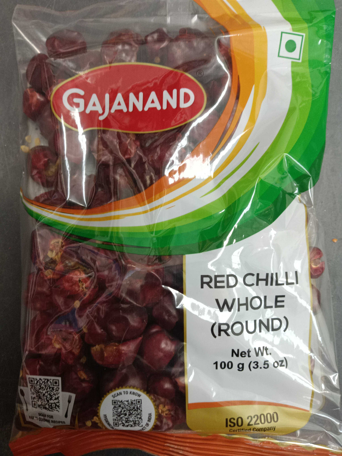 Red Chilli Whole Round 100g (Gajanand)