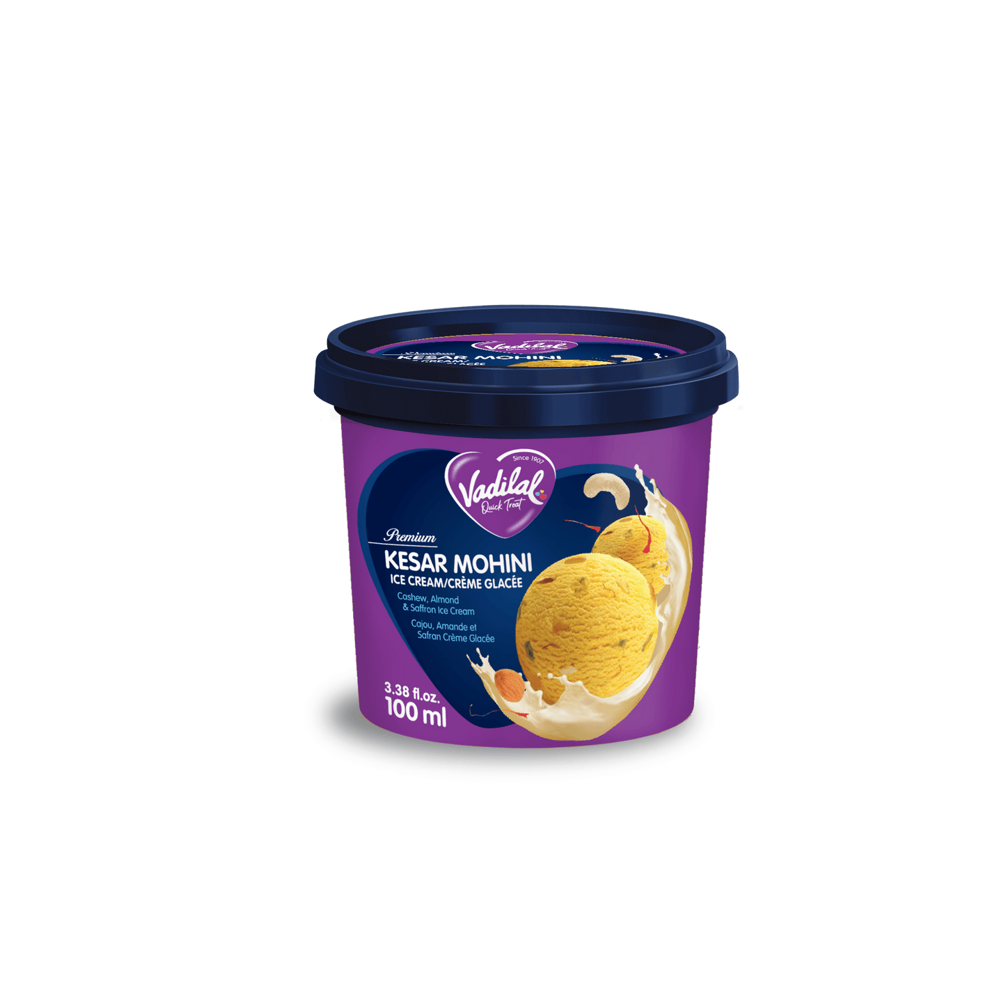 Vadilal Kesar Mohini Ice Cream 100ml Tub