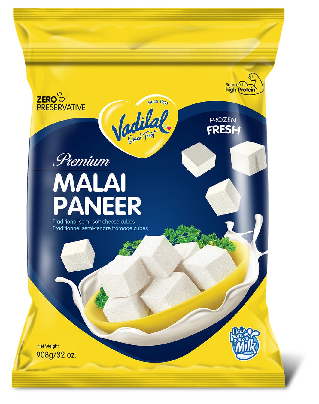 Vadilal Malai Paneer Cubes 908g