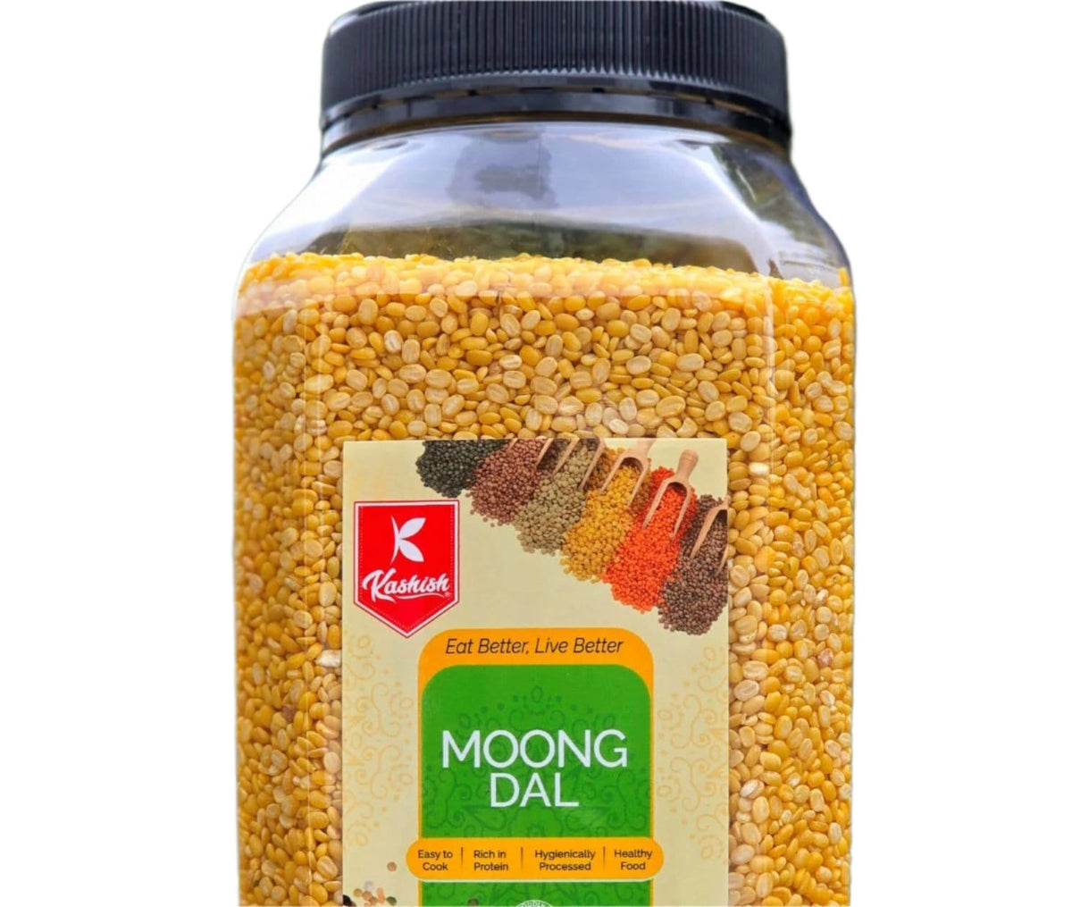 Moong Dhuli Dal 1.8kg Jar (Green Moong Lentils without Skin) (Kashish)