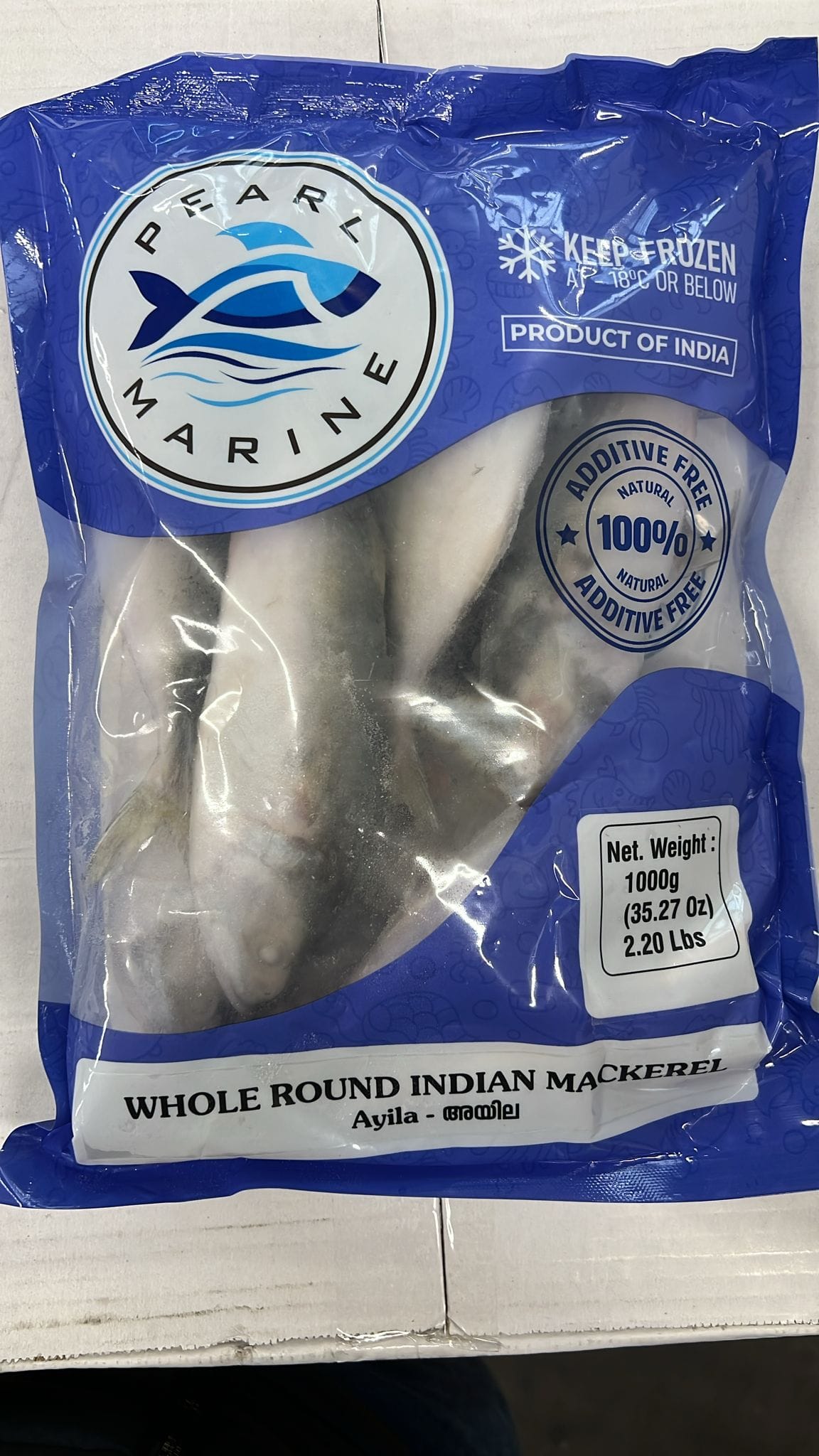 Frozen Fish Whole Round Indian Mackerel 1 kg ( Product of India)