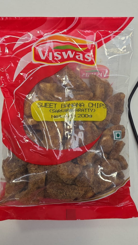 Sweet Banana Chips (Sarkaravaratty) 200g (Viswas)