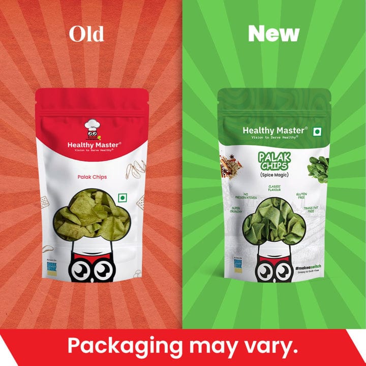 Palak & Blackgram (Urad) Chips - Light and Crispy (Spice Magic) 30g (Healthy Master)