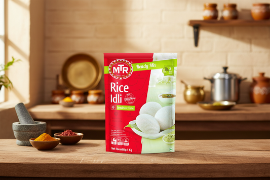 MTR Rice Idli Ready Mix packaging with red and green design