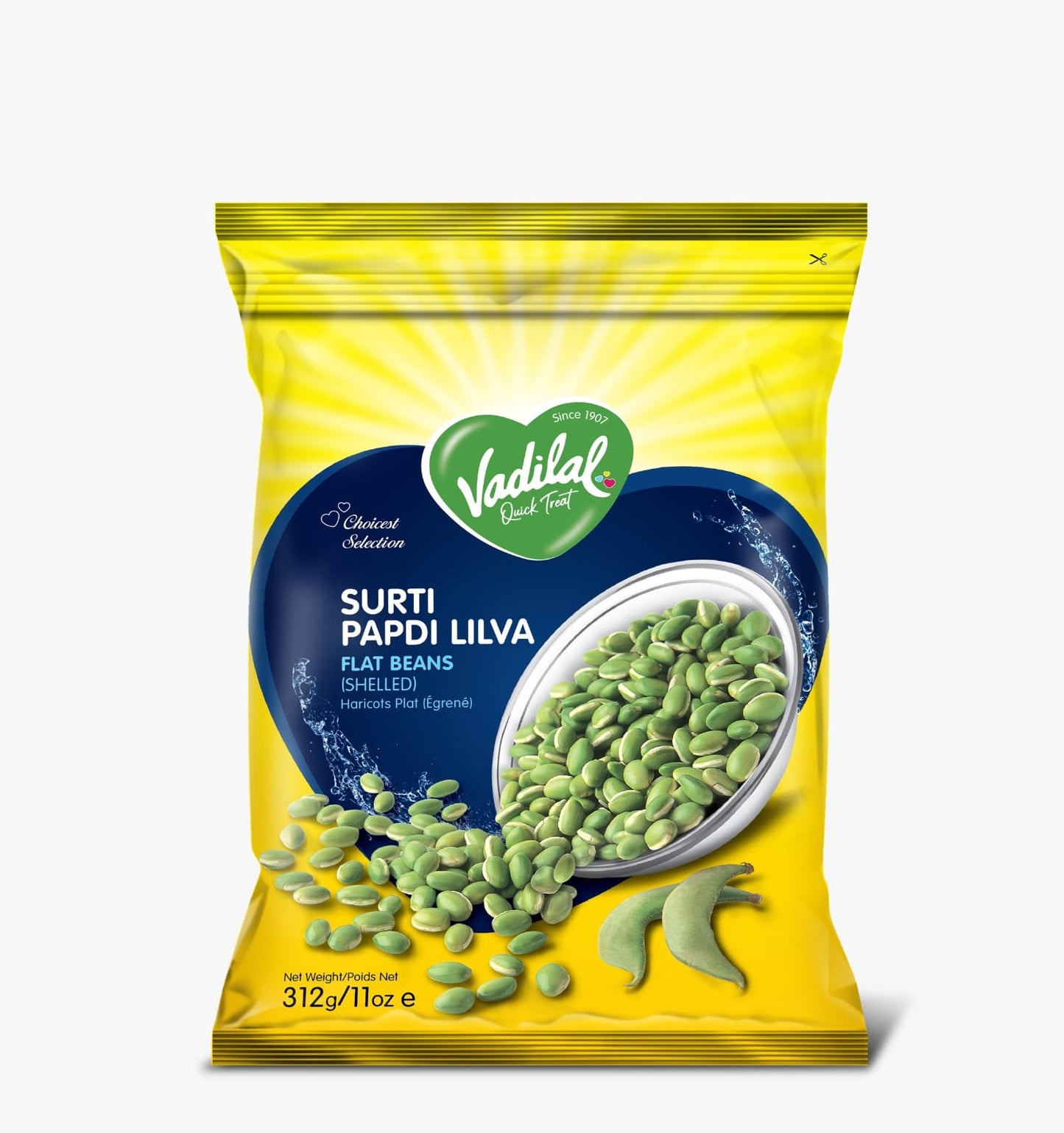 Vadilal Surti Papdi Lilva (Shelled Flat Beans) 312g