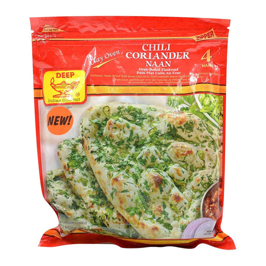 Frozen Chilli Coriander Naan 316g - 4 Naan (Deep)