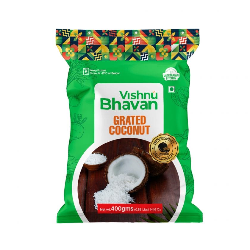 Frozen Grated Coconut 400g (Vishnu Bhavan)