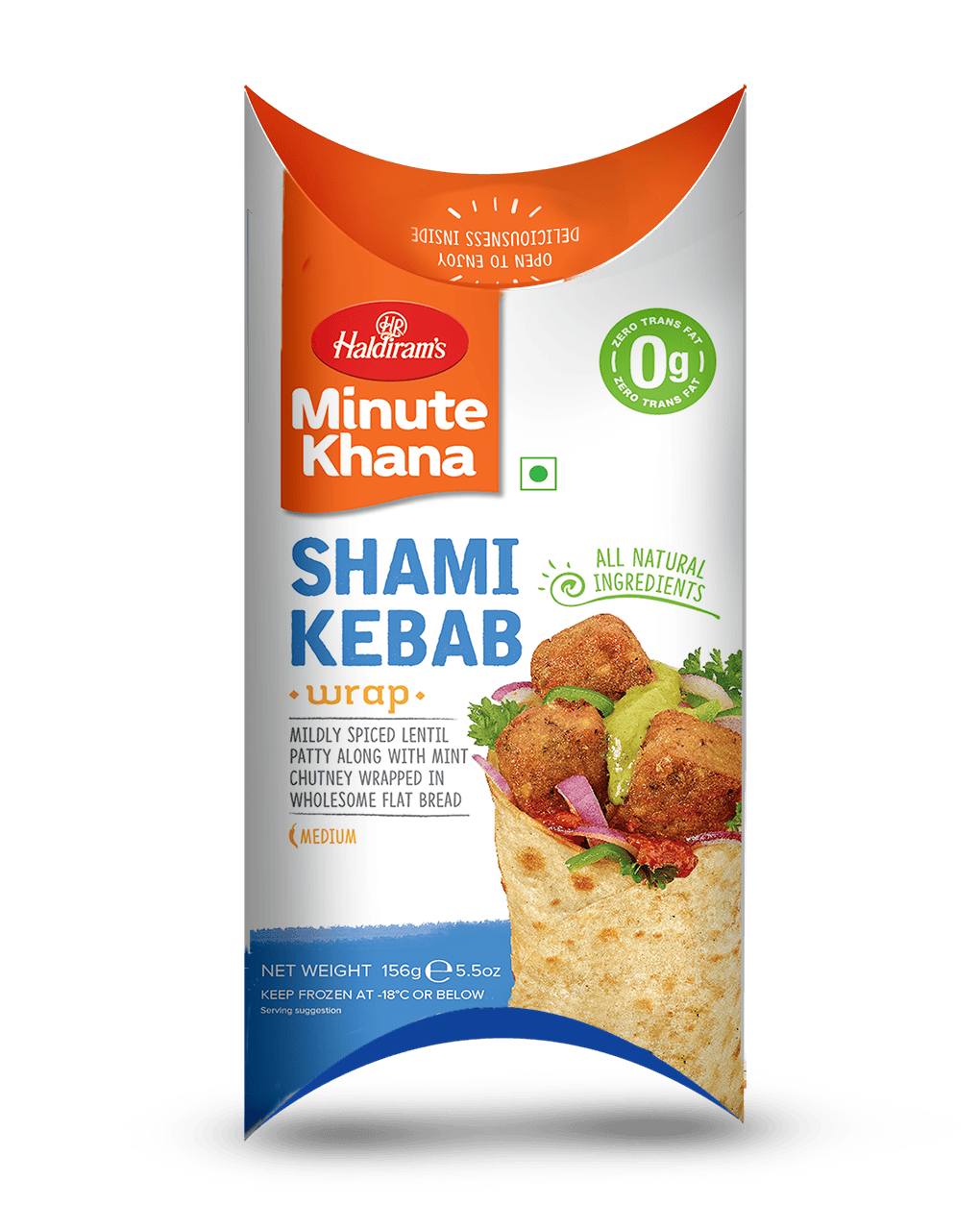 Frozen Desi Wraps Shami Kebab 156g (Haldirams)